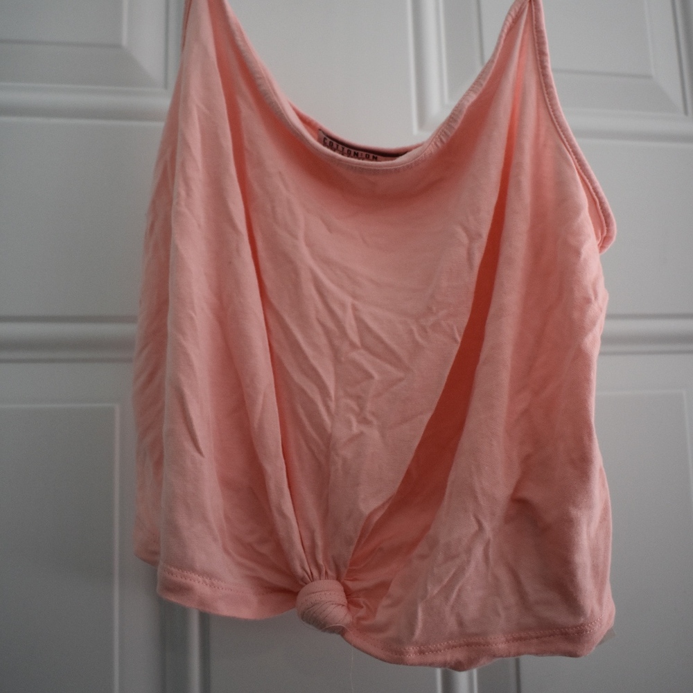Soft Peach Knotted Crop Tank